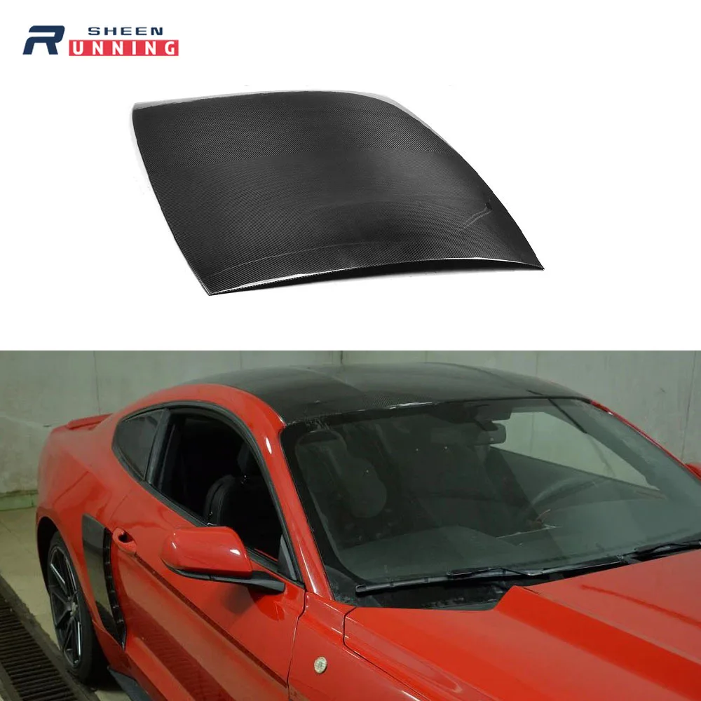 

Углеродное волокно Авто покрытие для крыши машины отделка для Ford Mustang Coupe 2-дверь 2015 2016 2017