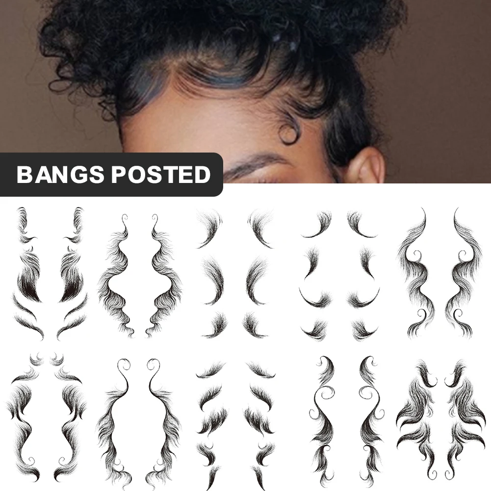 

10 Styles Baby Hair Tattoo Sticker Waterproof and Sweatproof Hairline Sticker for Women