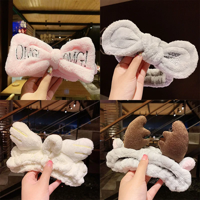 

Best Hair Band Elastic Hair Band Ladies Face Wash Bandana Headwear Hair Accessories Top Cartoon Band Pure Color Girl Hair Band
