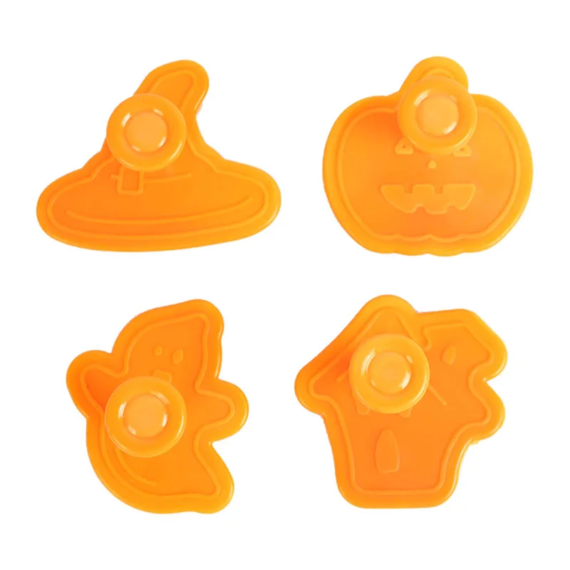 

4pcs/set Halloween Cookie Mold Cookie Embossing Mold For Halloween Party Decoration Dessert Chocolate Cookie Baking Mould