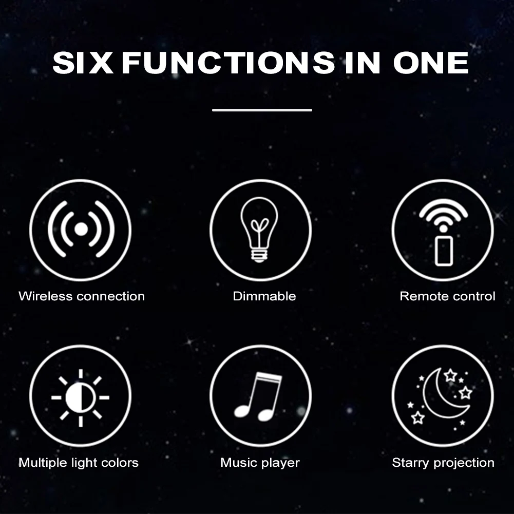 

LED Star Projector 10 Lighting Modes Remote Control Night Light Projector Ocean Wave with Speaker for Children Kids Bedroom