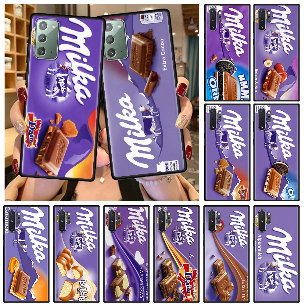 

Chocolate Milka Box Case for Samsung Note 20 Ultra 10 Plus 10Lite 9 8 Phone Capa for Galaxy M31 M31s M51 M30s Matte Soft Funda