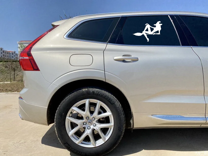 

Fuzhen Boutique Decals Exterior Accessories Car Stickers PVC Decals Hot Hottie Halloween Witch Broomstick Stickers Black/White