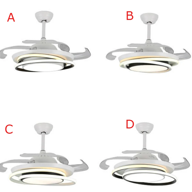 

Modern 42 Inch Fan Ceiling Lamp With Remote Control 80W LED Light Variable DC Motor Speed Adjustable