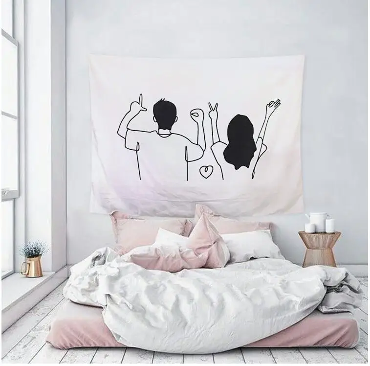 Пара Line Draw гобелены художественный настенный гобелен абстрактные картины