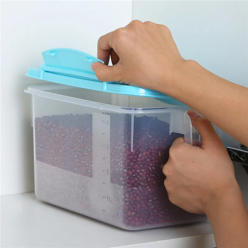 

Kitchen Transparent PP Storage Box Grains Beans Storage Contain Sealed Home Organizer Food Container Refrigerator Storage Boxes