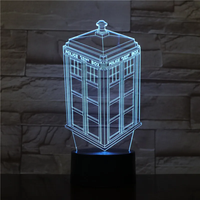 

3D-1595 Call Box TARDIS 3d Lamp Nightlight Children Kid Baby Gift Telephone Booth Police Box Decorative Lamp Doctor Who Lamp
