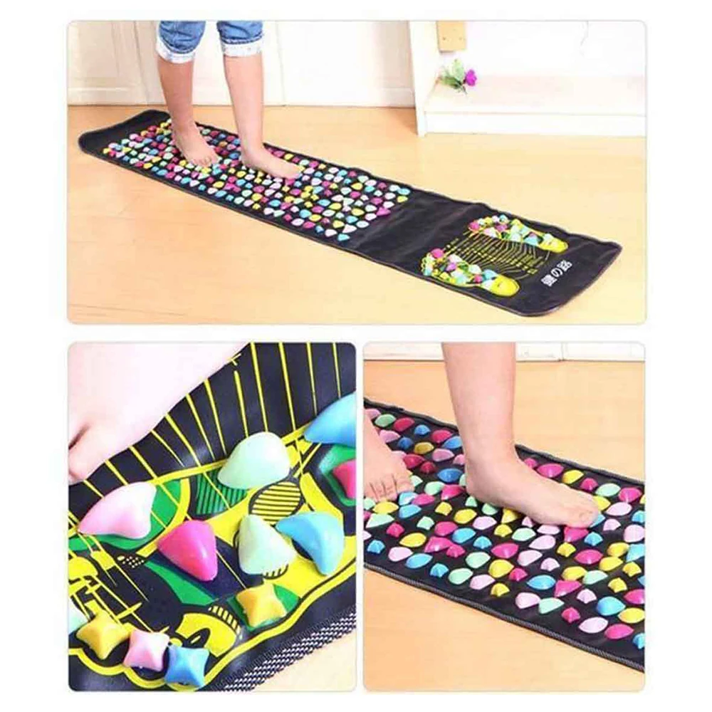 

Foot Acupuncture Pad Rectangular Stone Road 2 In 1 Foot Massage Cushion Mat C44