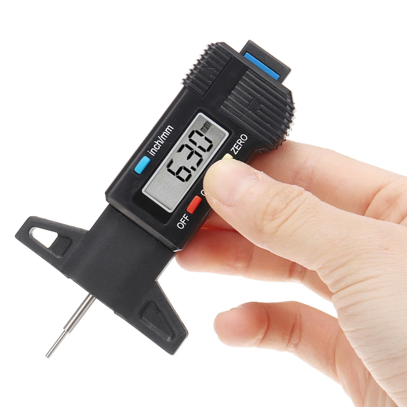 

1pc Digital Tyre Depth Gauge Tread Checker Motorbike Tire Tester Car Brake Shoe Pad Wear Gauge Tool