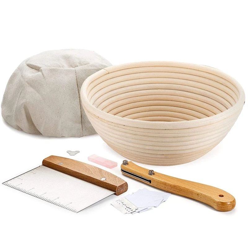 

Round Bread Proofing Baskets Cloth Liner, Banneton Proofing Baskets 25Cm Bread Proofing Baskets for Baking