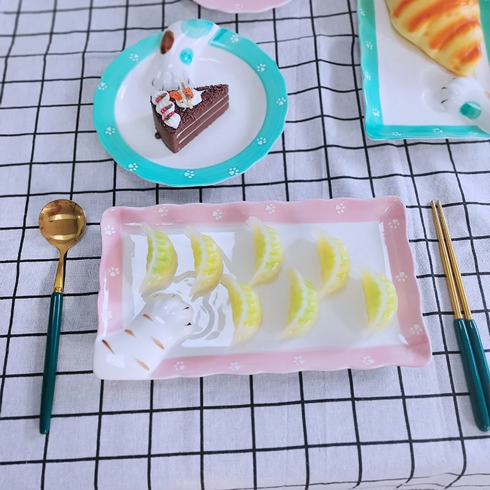 

Net celebrity dinner plate 2021 new product one-person set dish plate household dinner plate cute girl heart ceramic tableware