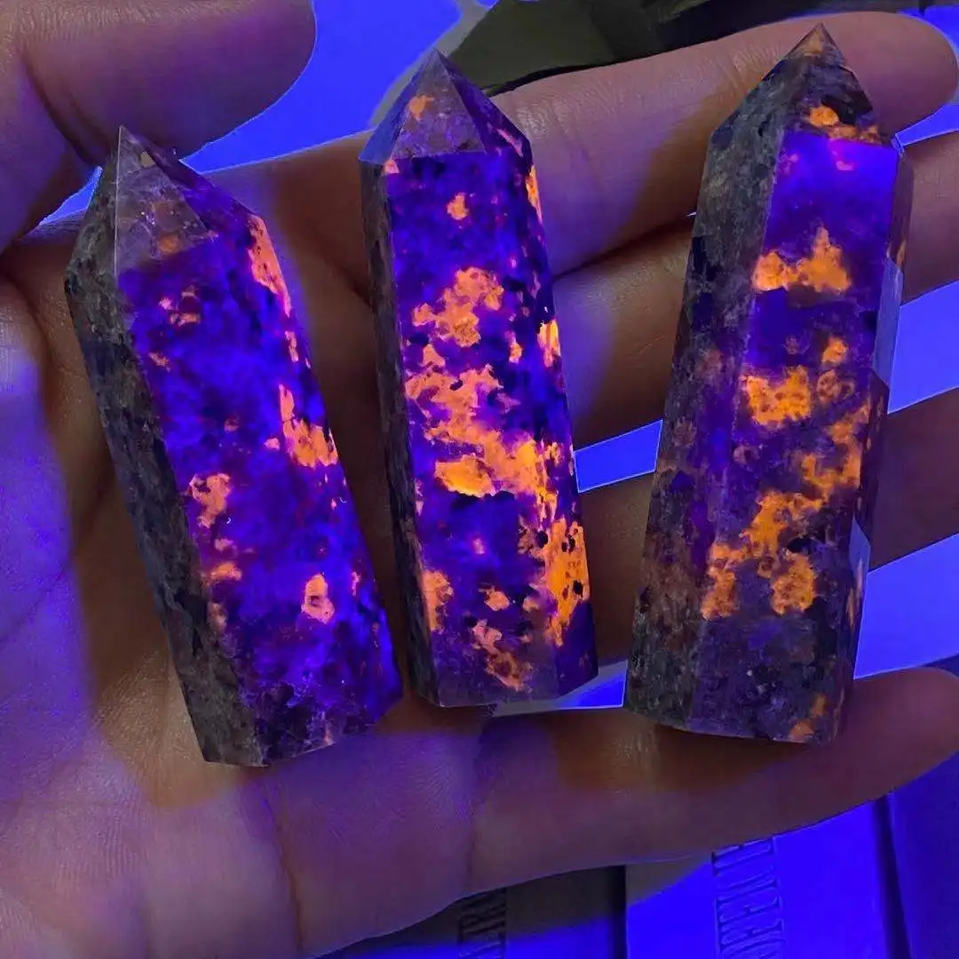 1 шт. натуральный УФ-реактивный кварцевый кристалл обелиск рейки лечебная