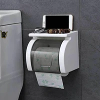 wall mount toilet paper holder waterproof mobile phone storage shelf toilet paper storage rack tissue bathroom box