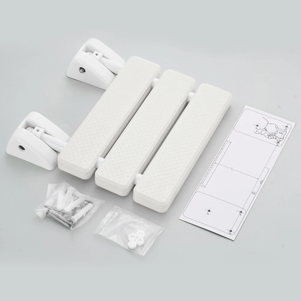 

Shower Space Saving Wall Mounted Bathroom Stool Folding Seat Drop Leaf Toilet Home Bench Sauna Room Anti Slip Shoe Changing
