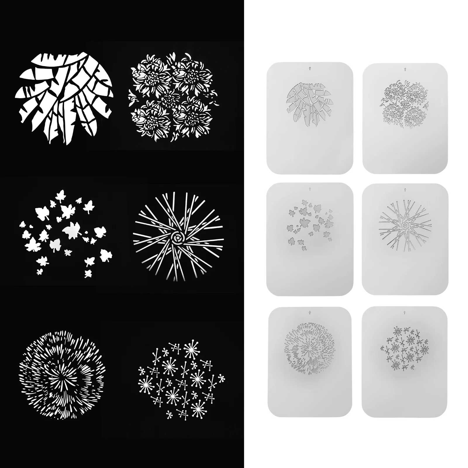 6 шт./компл. Gobos графические карты металлические пластины с полыми узорами для