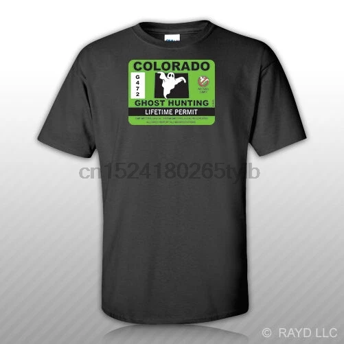 

Colorado Ghost Hunting Permit T-Shirt Tee Shirt Free Sticker Paranormal Hunter