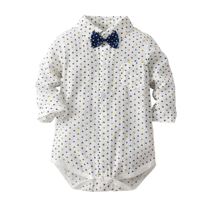 bunvel Baby Bodysuits Newborn Clothes Infant Toddler Kids Boys Rompers Butterfly Collar Dotting Floral Printing Bodysuit f |