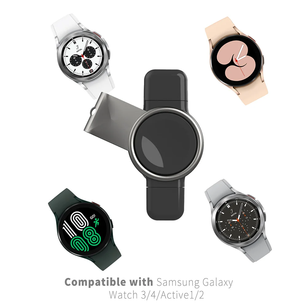 bonola portable usb magnetic watch charger for samsung galaxy watch 43 classic 42mm 46mm fast chargers for galaxy active 2 1 free global shipping