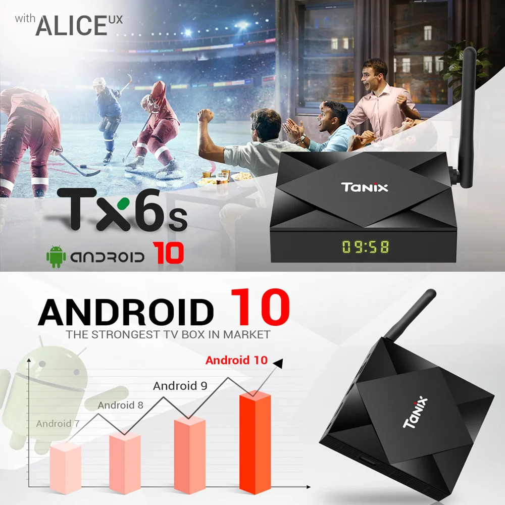 ТВ приставка Tanix TX6S Allwinner H616 Android 10 0 2 4 и 5 8 ГГц Wi Fi Bluetooth + 64 ГБ|ТВ-приставки