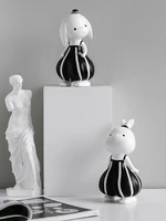 nordic animal figurine modern resin crafts for living room decorative home accessories home decor couple rabbit gift