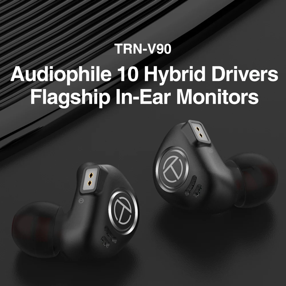 TRN V90 4BA+ 1DD гибридный 5 драйвер Untis металлические наушники в ухо IEM HIFI монитор Бег Спорт сцена разрешение 2Pin съемный V80