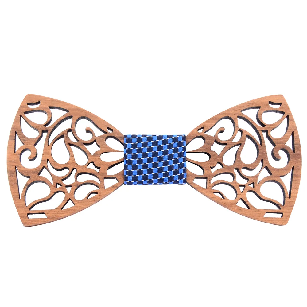 2020 синий деревянный набор галстуков бабочек с вырезами из дерева для мужчин