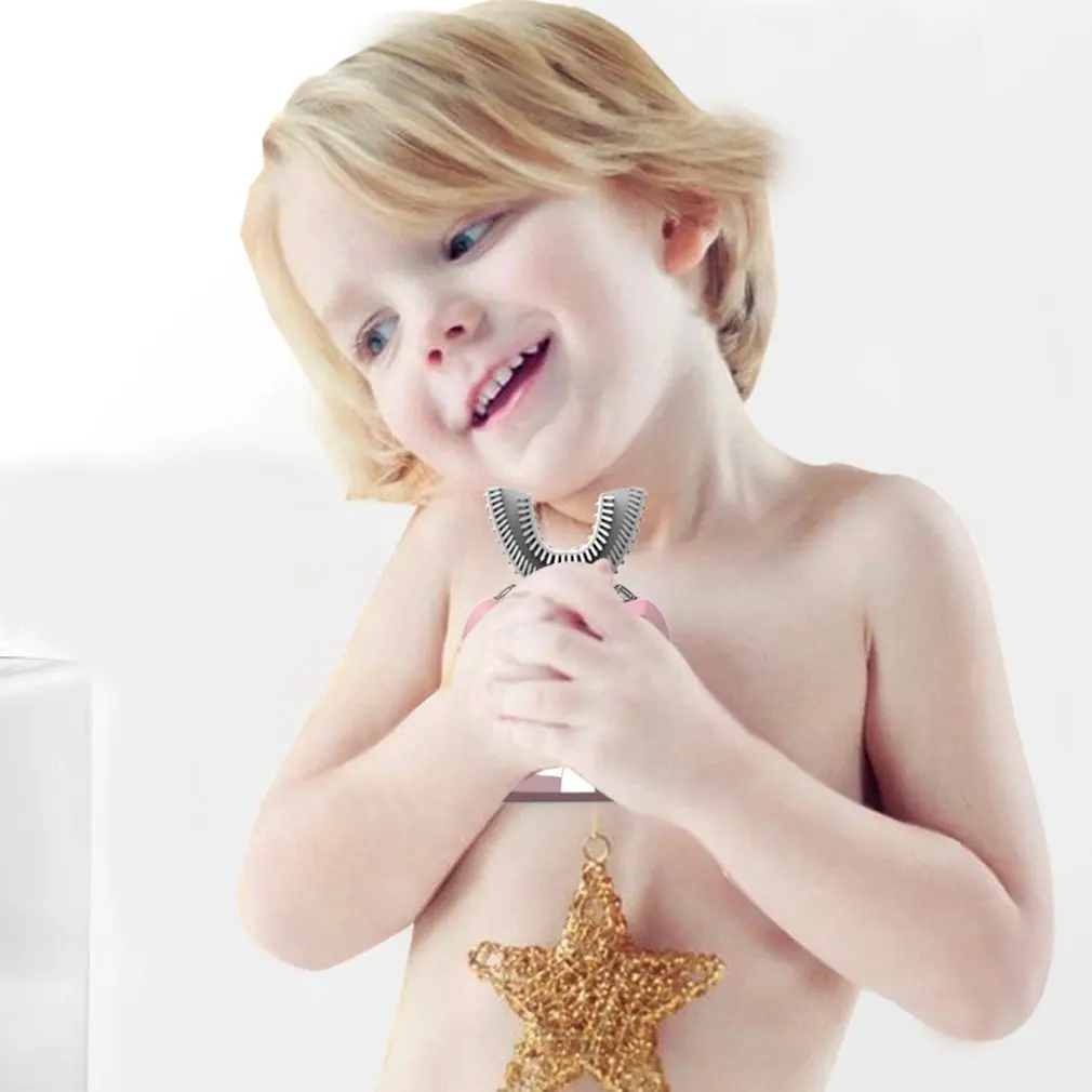 

Children'S Electric Toothbrush U-Shaped Smart Mouth Containing Sonic Toothbrush Rechargeable Automatic Baby Toothbrush