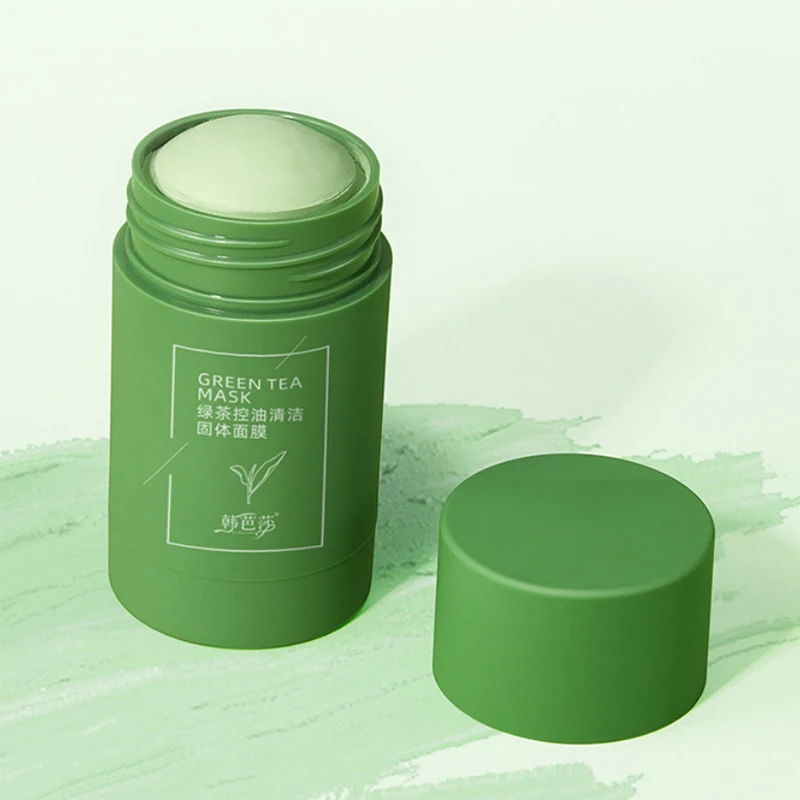 

1PC Green Tea Mask Solid Stick Oil Control Moisturizing Cleaning Mask Anti-Acne Blackhead Remove Pores Purifying Face Care