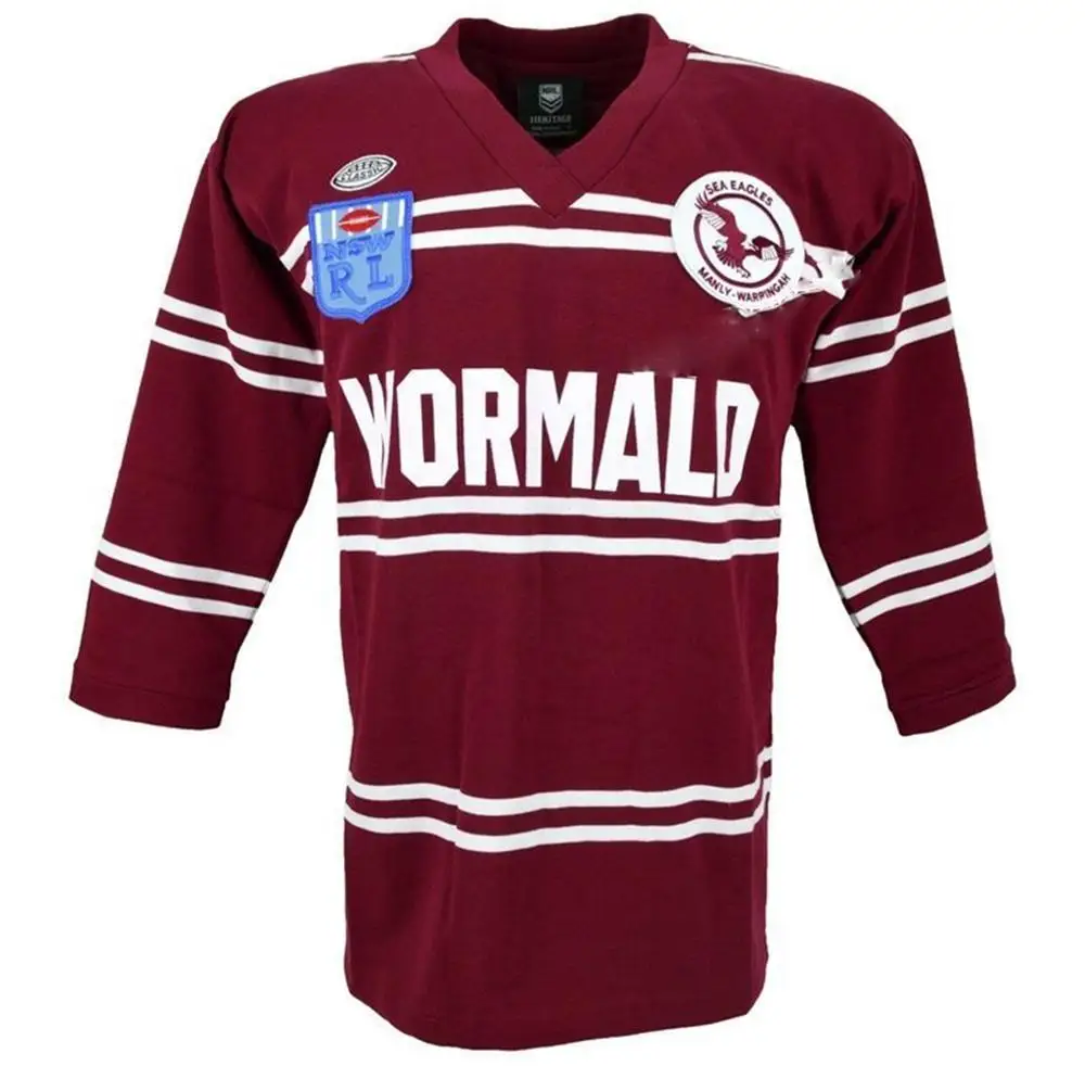 

1987, Мужская гарантия, Sea Eagles, ретро джерси для регби, Спортивная футболка