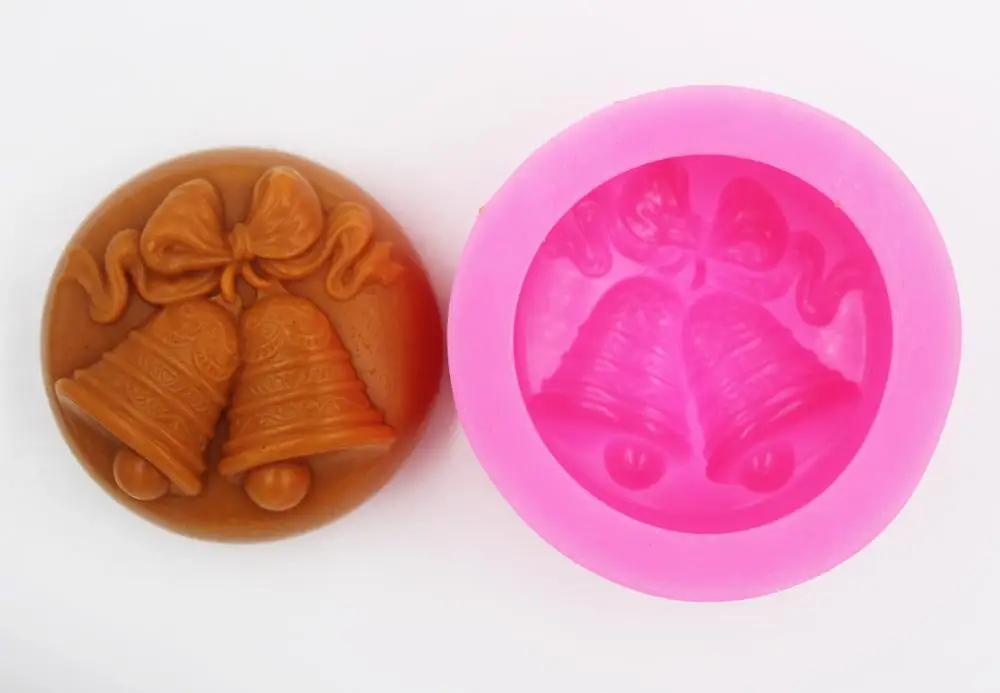 Рождественская форма колокольчиков S527 силиконовая 3D для мыла DIY формы свечей