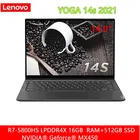 Ультратонкий ноутбук Lenovo YOGA 14s, 2021 AMD, 16 ГБ ОЗУ, 512 Гб SSD, GeForce MX450, 90 Гц