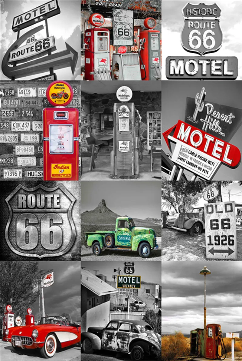 

Gas Station Metal Wall Decor Route 66 Bedroom Decoration Decoration for Home Decorative Boards Laundry Room Decor Bar Sign Retro