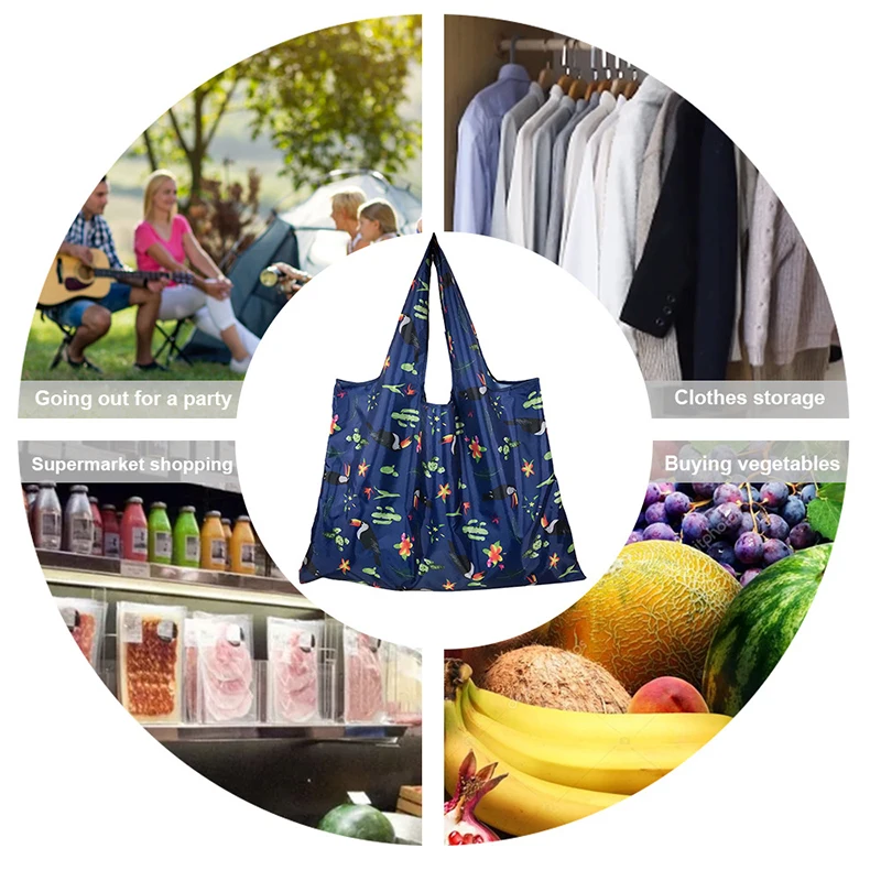 

Reusable Shopping Bag Recyclable Cloth Bags For Fruit Vegetable Groceries Eco-Friendly Washable Large Capacity Storage Tote Bags