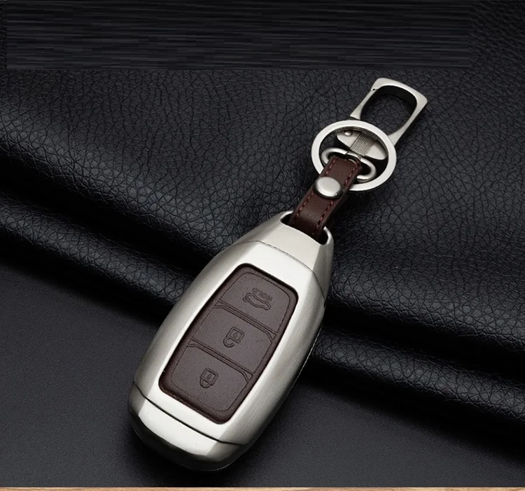 Цинковый сплав + кожаный автомобильный чехол для брелка с ключом цепи Hyundai i30 Ix35