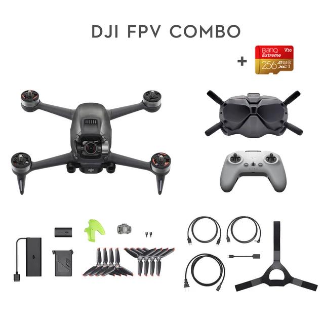 DJI FPV Drone + Remote control + Goggles Combo + 256Gb SD card