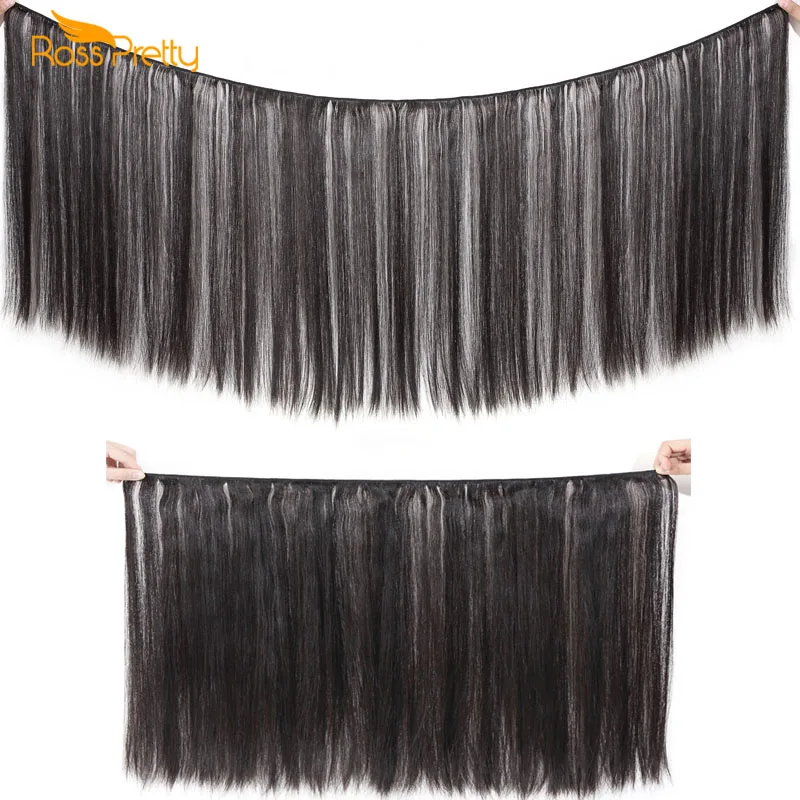 

Ross Pretty Double Drawn Hair Bundles 1b Brazilian Straight Weave 8-24 inch Bundles Virgin Hair Bundles 100% human hair