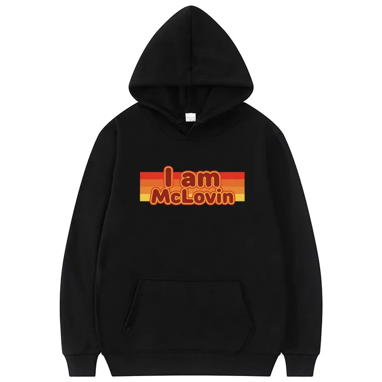 

I Am Mclovin Harajuku Letter Print Hoodie Men Women Casual Loose Hoodies Unisex Couples Personality Black Sweatshirt Pullover