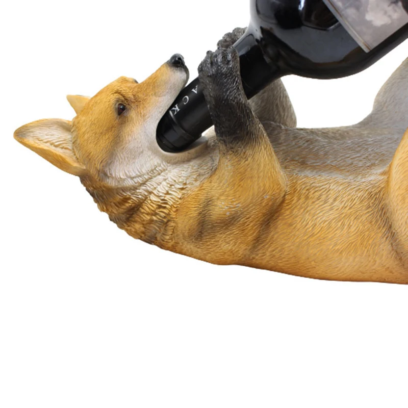 Творческий Смола Волк и держатель для винных бутылок фигурки креативный Винный