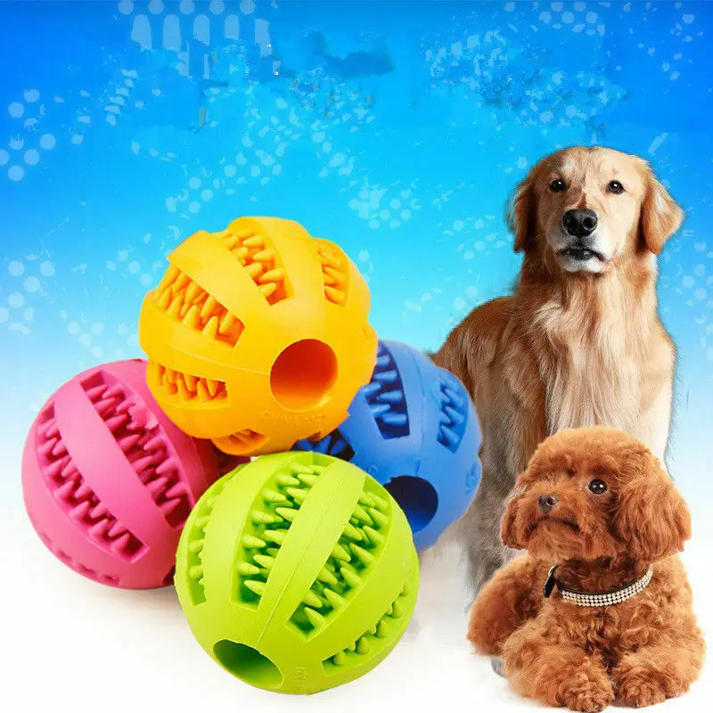 

New Pet Dog Toys Toy Funny Interactive Elasticity Ball Dog Chew Toy For Dog Tooth Clean Ball Of Food Extra-tough Rubber Ball