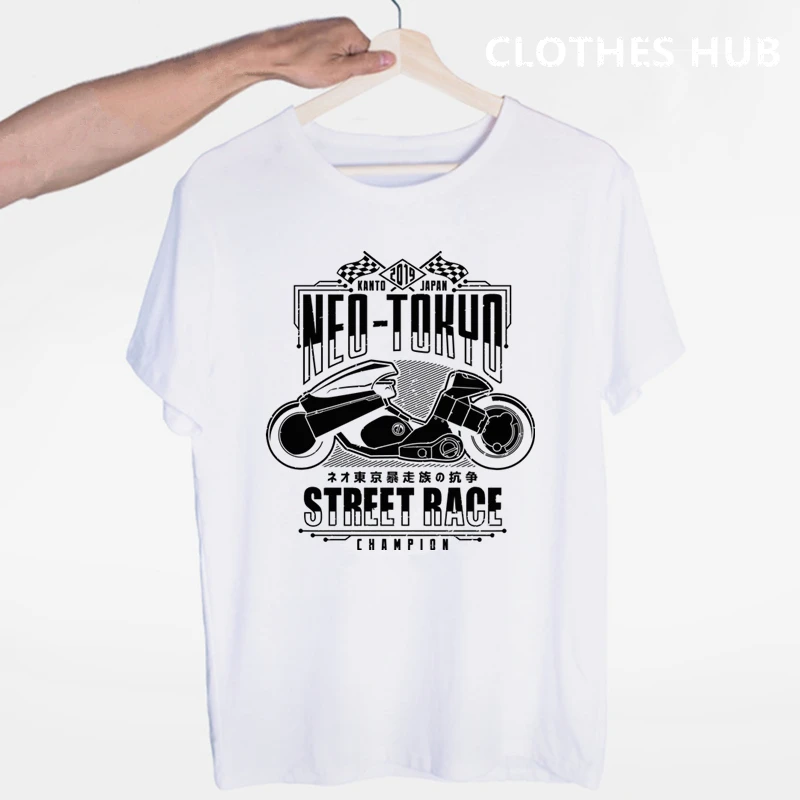 Akira Synthwave футболка мужская с коротким рукавом летняя модная Повседневная белая