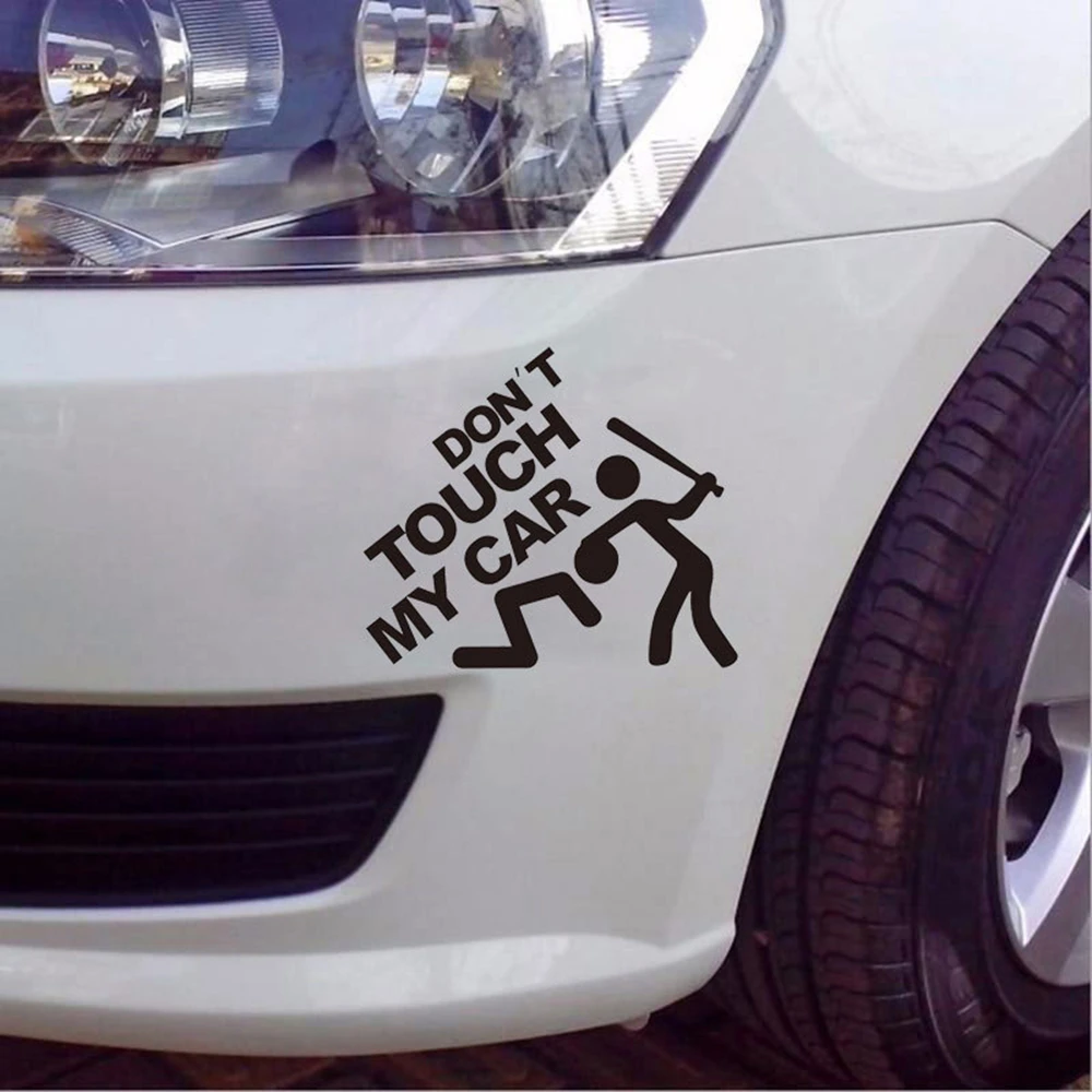 

Black/Sliver Don't Touch My Car Vinyl Sticker Slammed Funny Decals Window Stickers Motorcycle Car Accessories 22*18.7cm
