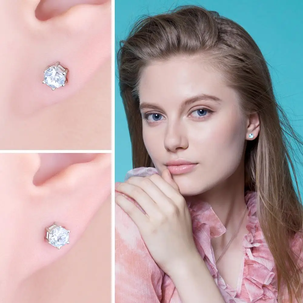 Jewelrypalace Природный Голубой топаз Серьги стержня натуральная 925 пробы Серебряные ювелирные изделия Для женщин jewelry выдающиеся Красивые ювелирные изделия