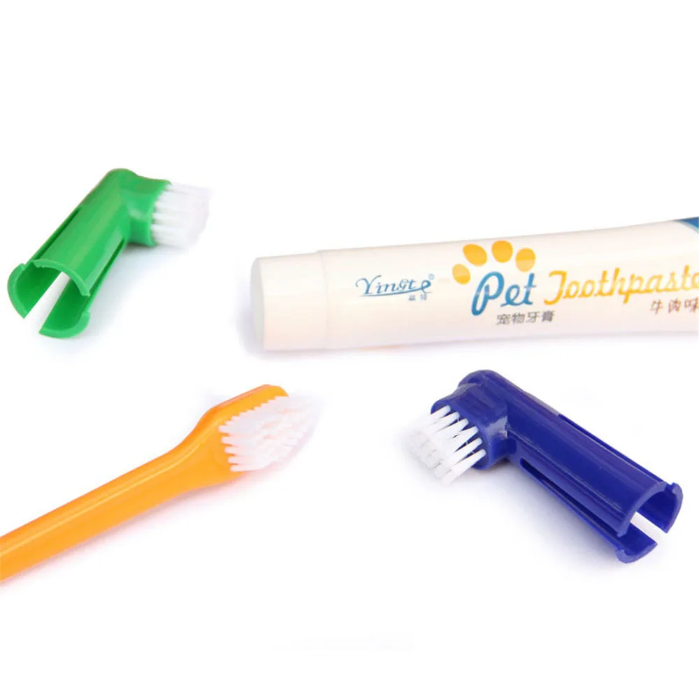 

Pet Healthy Edible Toothpaste With Toothbrush Small Dog Cats Mouth Teeth Cleaning Care Vanilla Beef 2 Taste Pet Accessories