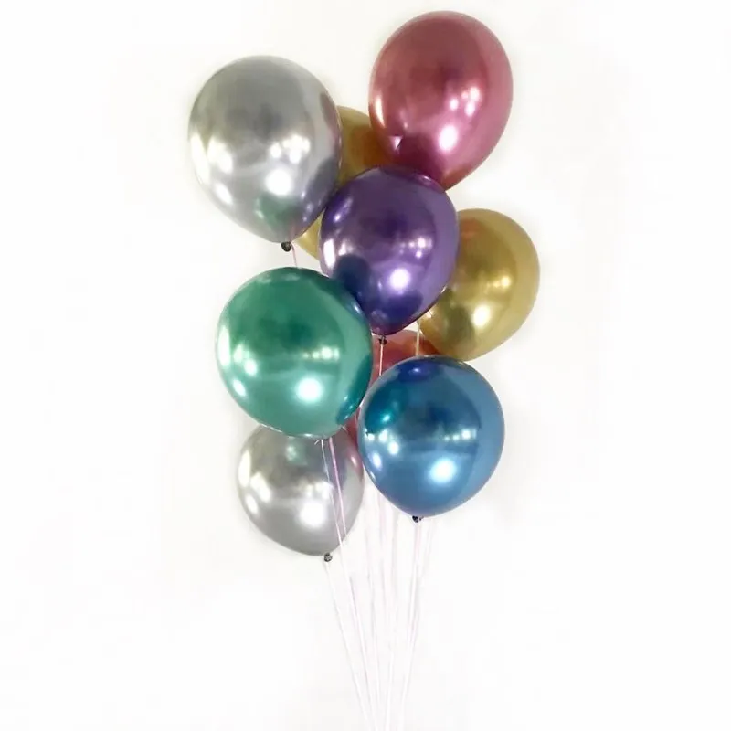 

50PCS 12inch silver gold Metallic Latex Balloons Chrome Metal balloon Gold Colors Globos Wedding Birthday Party Supplies Balloon