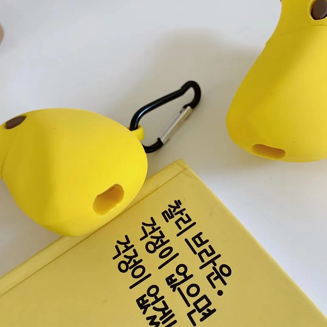 Для AirPods чехол с забавным рисунком банана защитный силиконовый чехол для Air pods 2 чехол Bluetooth чехол для наушников с крючком
