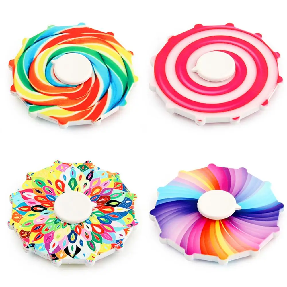 

hot selling Rainbow-colored Fingertip Spinning Top Decompression Toy Gift For Children