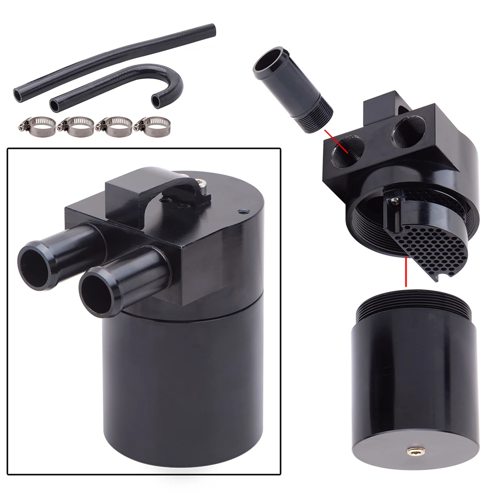 

Billet Oil Catch Can Reservoir Tank Universal Oil container Baffled Aluminum For BMW N54 335i 535i E90 E92 E82 OCT-1124-BK