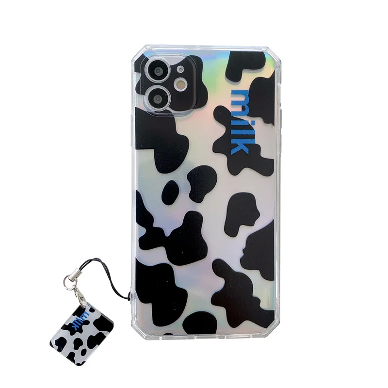 

Milk Pendant Phone Cover for iPhone 11 Clear Case for iphone11 Pro Max 7 8 Plus X XR XS SE 2020 Soft Silicone Laser Back Covers