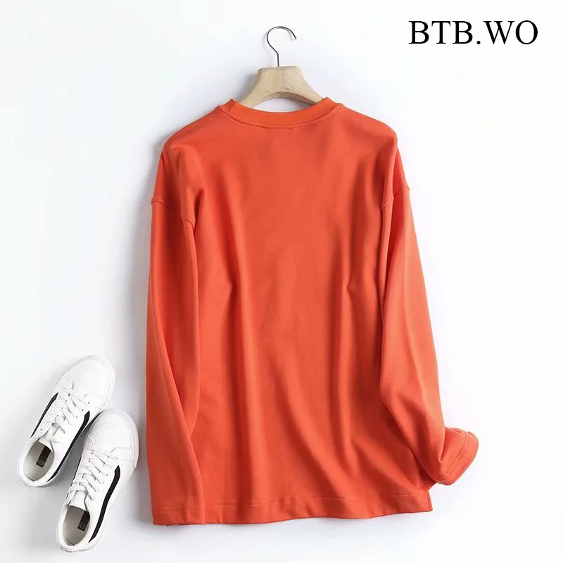 

Za 2021 Hoodies Women Loose Fashion Cotton Hoodie Sweatshirts Ladies Basic O Neck Pullovers Chic Tops