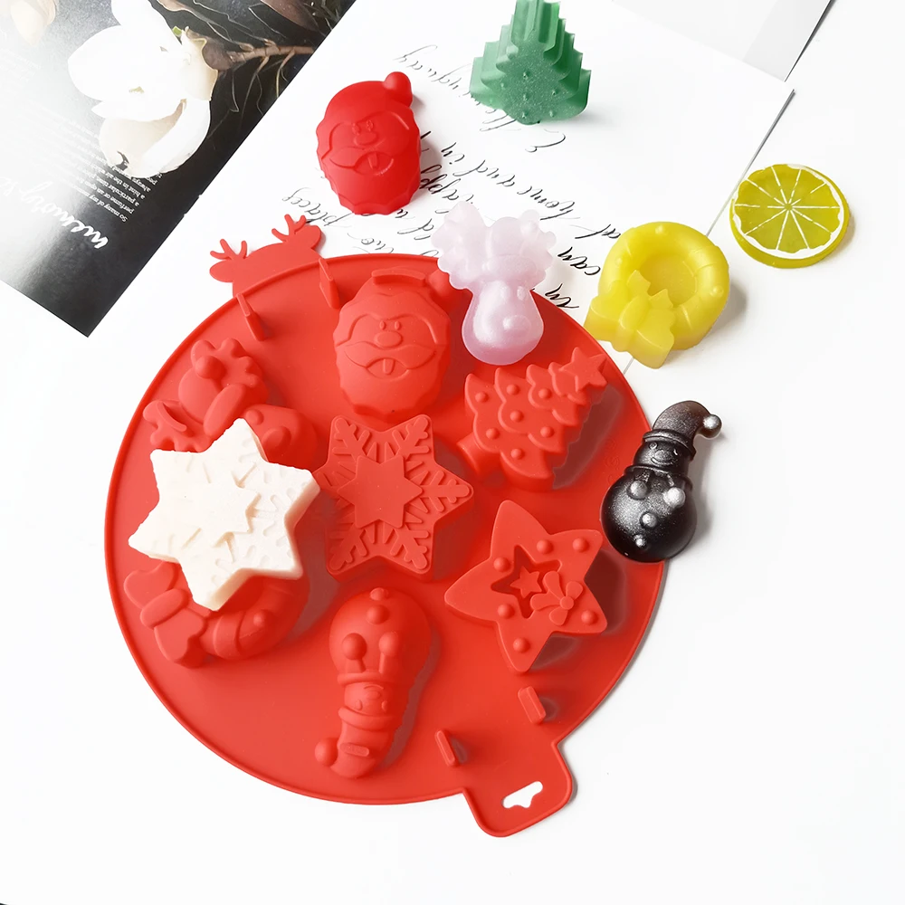 

New Christmas Silicone Chocolate Cake Biscuit Mold Mousse Mould Cookies 3D DIY Snowman Handmade Kitchen Baking Tools Accessories